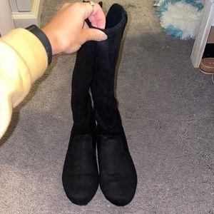 Black knee high boots